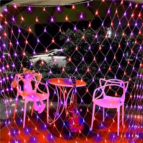 Halloween 200 LED Net Lights, 9.8 FT x 6.6 FT Connectable Mesh - Picture 5 of 7